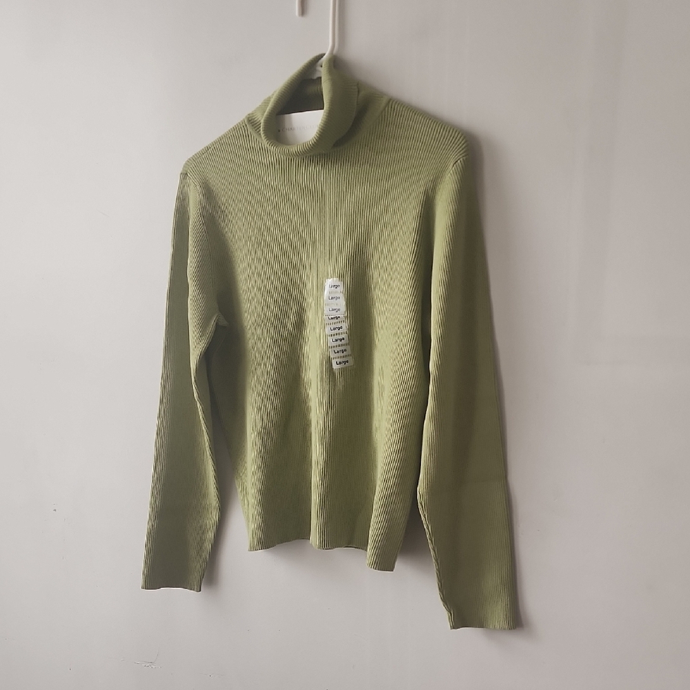 Charter Club Light Green Cowl Neck Sweater - Picture 2 of 7
